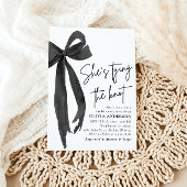 ブラックボウ彼女は結び目のブライダルシャワー 招待状