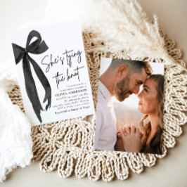 ブラックボウ彼女は結び目のブライダルシャワー 招待状