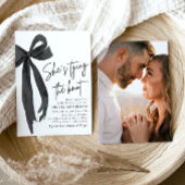 ブラックボウ彼女は結び目のブライダルシャワー 招待状