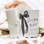 ブラックボウ彼女は結び目のブライダルシャワー 招待状