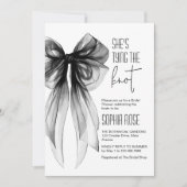 ブラックボウ彼女は結び目のブライダルシャワー 招待状 (正面)