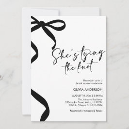 ブラックボウ彼女は結び目のブライダルシャワー 招待状