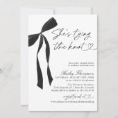 ブラックボウ彼女は結び目のブライダルシャワー 招待状 (正面)