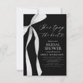 ブラックボウ彼女は結び目のブライダルシャワー 招待状 (正面)