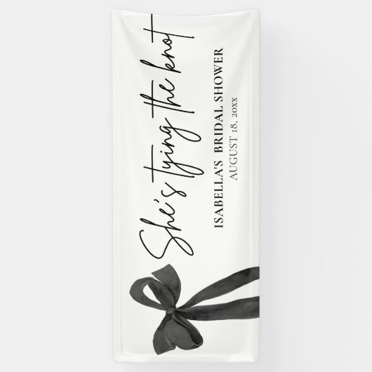 ブラックボウ彼女は結び目のブライダルシャワー 横断幕 (縦)