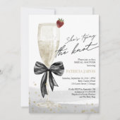 ブラックボウ彼女は結び目のブライダルブランチ 招待状 (正面)