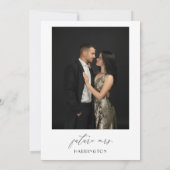 ブラックボウ彼女は結び目の写真ブライダルシャワー 招待状 (裏面)