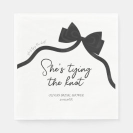ブラックボウ彼女は結び目ブライダルシャワー スタンダードランチョンナプキン