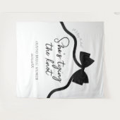 ブラックボウ彼女は結び目ブライダルシャワー タペストリー (正面(横))