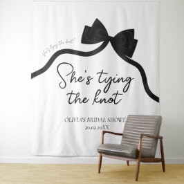 ブラックボウ彼女は結び目ブライダルシャワー タペストリー