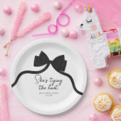 ブラックボウ彼女は結び目ブライダルシャワー ペーパープレート (パーティー)