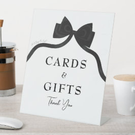 ブラックボウ彼女は結び目ブライダルシャワー 台座サイン