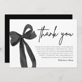 ブラックボウ結び目のサンキューカード 招待状