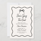 ブラックボウ結び目のバチェロレッテ 招待状 (正面)