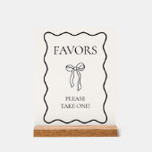 ブラックボウ結び結びブライダルシャワーの好意 アクリルサイン (正面)