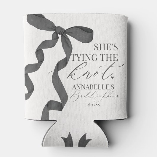 ブラックボウ結び結びブライダルシャワーの好意 缶クーラー (裏面)