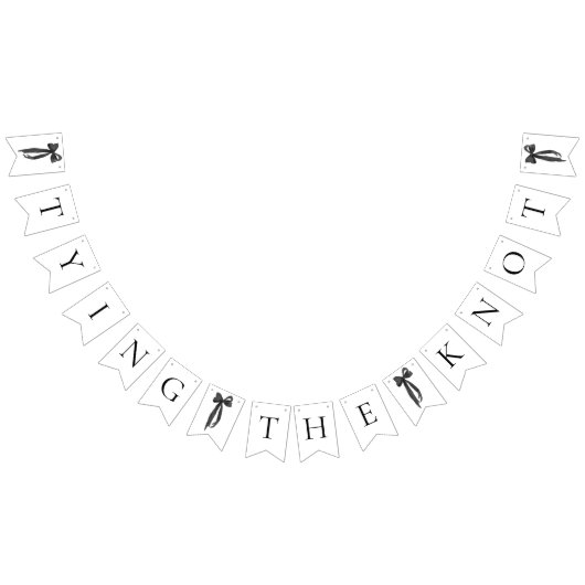 ブラックボウ結び結びブライダルシャワーバナー バンティングフラッグ (全)