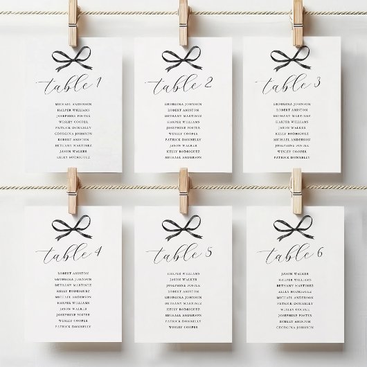 ブラックボウ結婚の座席 テーブルナンバー