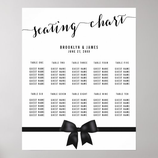 ブラックボウ結婚ズ座席表ポスター16x20 ポスター (正面)