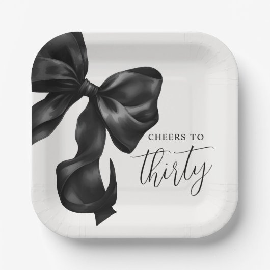 ブラックボウ30th 40th 50誕生日 ペーパープレート (正面)