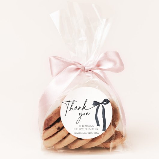 ブラックボウ ゴシック ウェディング フェイバーステッカー ラウンドシール