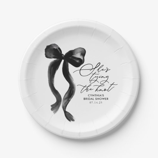 ブラックボウ シーズ タイング ザ ノット ブライズシャワー ペーパープレート (正面)