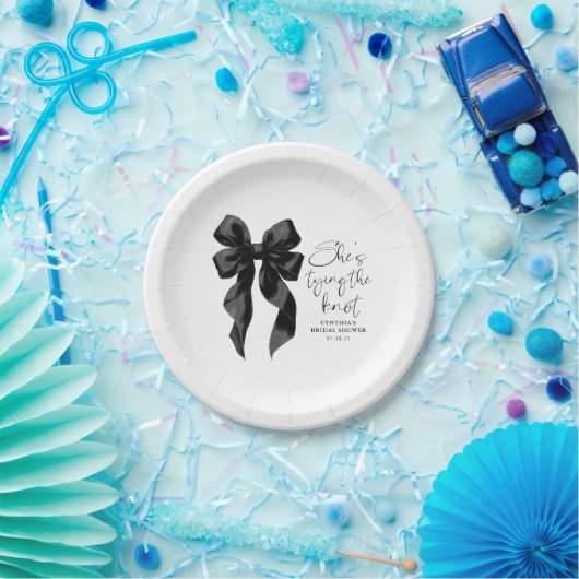 ブラックボウ シーズ タイング ザ ノット ブライズシャワー ペーパープレート (パーティー)