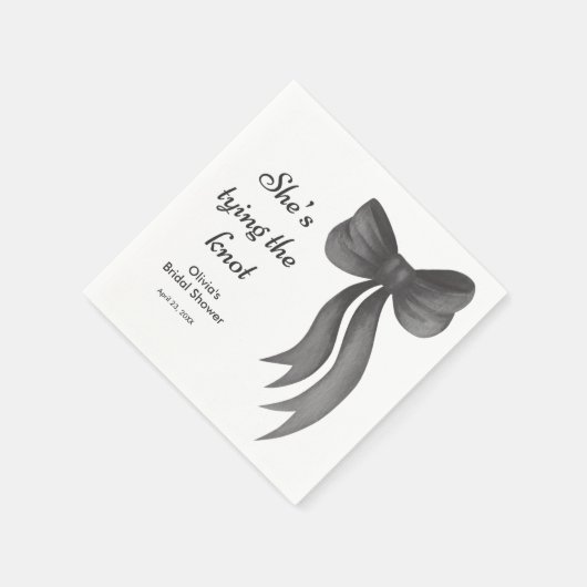 ブラックボウ シーズ タイング ザ ノット ブライズ シャワー スタンダードカクテルナプキン (角)