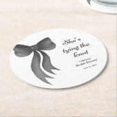 ブラックボウ シーズ タイング ザ ノット ブライズ シャワー ラウンドペーパーコースター (アングル)