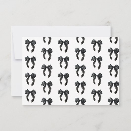ブラックボウ フレンチ ブライダルシャワー お礼 サンキューカード (裏面)