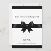 ブラックボウ&ホワイトクラシック結婚式招待状 招待状 (正面)