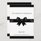 ブラックボウ&ホワイトクラシック結婚式招待状 招待状 (正面/裏面)