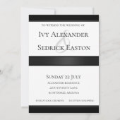 ブラックボウ＆ホワイト クラシック ウェディング 招待状 (裏面)