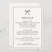 ブラックボウ ミニマル エレガント 詳細カード セーブザデート (正面/裏面)