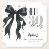 ブラックボウ モダン 30歳の誕生日  ペーパーコースター (正面)
