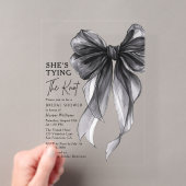 ブラックボウ 結婚するってよ ブライダルシャワー アクリル招待状 (インサイチュ (ポータブル))