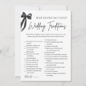 ブラックボウ 結婚式の伝統 ウェディングシャワーゲーム 招待状 (正面)