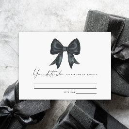 ブラックボウ 結婚式前パーティーのアイデア デートジャーのアイデア エンクロージャーカード