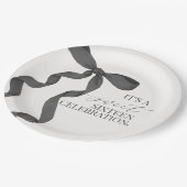 ブラックボウSweet sixteenバースデーパーティードコール ペーパープレート (アングル)