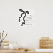 ブラックボウSweet sixteen誕生日ウェルカムサイン ポスター (キッチン)