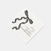 ブラックボウSweet sixteen誕生日デコーナプキン スタンダードカクテルナプキン (角)