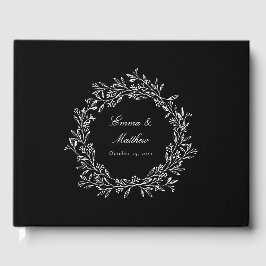 ブラックボエレガントタニカルカップルのロゴリース ゲストブック