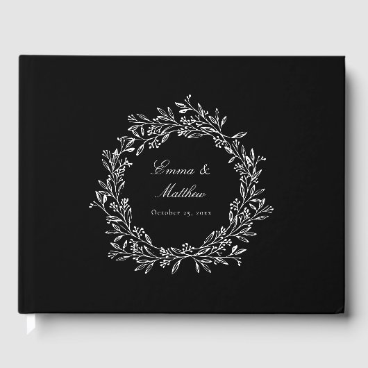 ブラックボエレガントタニカルカップルのロゴリース ゲストブック (正面)