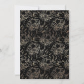 ブラックボエレガントタニカルブライダルシャワー招待 (裏面)