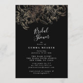 ブラックボエレガントタニカルブライダルシャワー招待 (正面)
