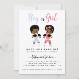 ブラックボクシングベビージェンダーリビール招待状 招待状