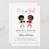 ブラックボクシングベビージェンダーリビール招待状 招待状 (正面/裏面)