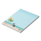 ブラックボストンテリアアットザトロピカルサマービーチ ノートパッド (回転)