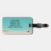 ブラックボストンテリアアットザトロピカルサマービーチ ラゲッジタグ (裏面横)