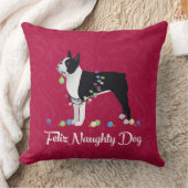 ブラックボストンテリアフェリズドッグいけなデザイン クッション (ブランケット)